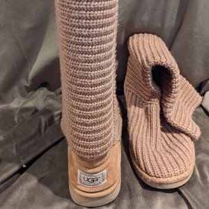 UGG knit boots size 10 camel